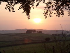 Sonnenuntergang am Hadrian's Wall